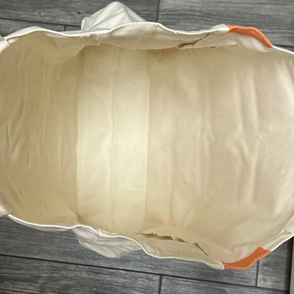 NEW NESPRESSO Tote Bag Mandarin Orange & Cream Striped with Logo 100% Cotton. - Picture 9 of 11